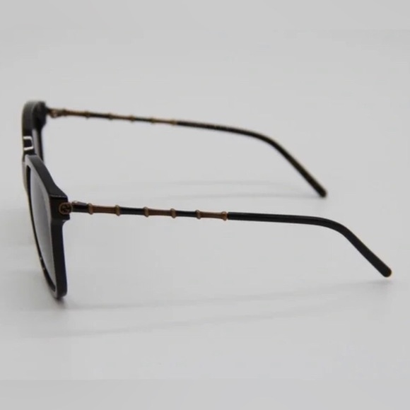 GUCCI WOMENS SQUARE BLACK GOLD GREY SUNGLASSES GG0654S-30008562-001 - Picture 6 of 12
